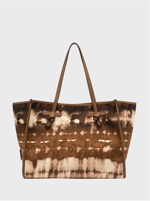 Shopping bag Marcella in tessuto semilucido tie-dye con profili in pelle GIANNI CHIARINI MARCELLA | BS6850FEZCUOIO
